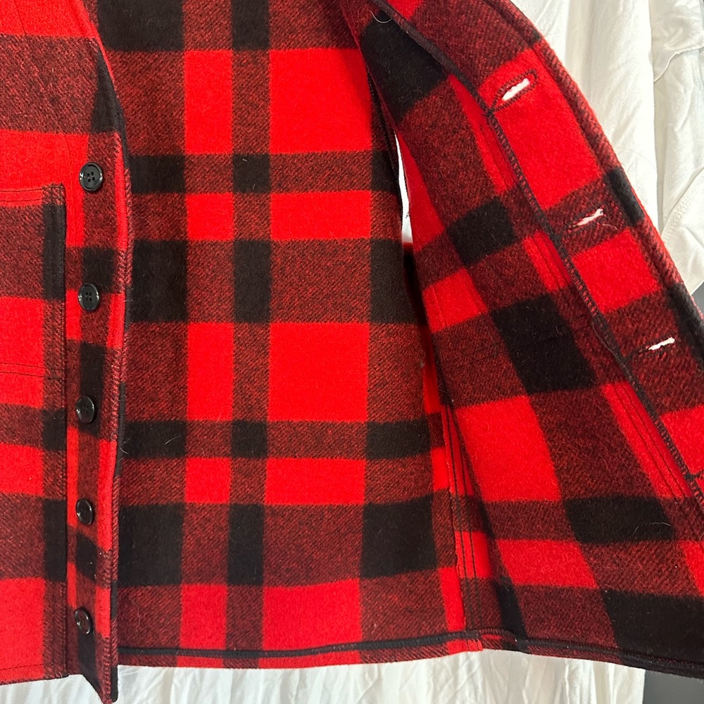 CC Filson Mackinaw Wool Vest Mens 38 Red Black Buffalo Plaid Style 20 USA Made - Picture 8 of 11